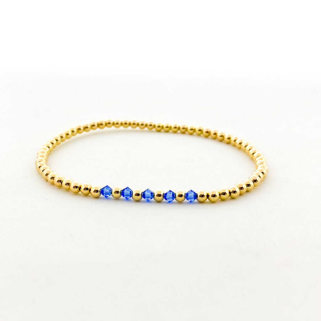 Gracie Beaded Birthstone Accented Bracelet | 3mm - MTT Collective