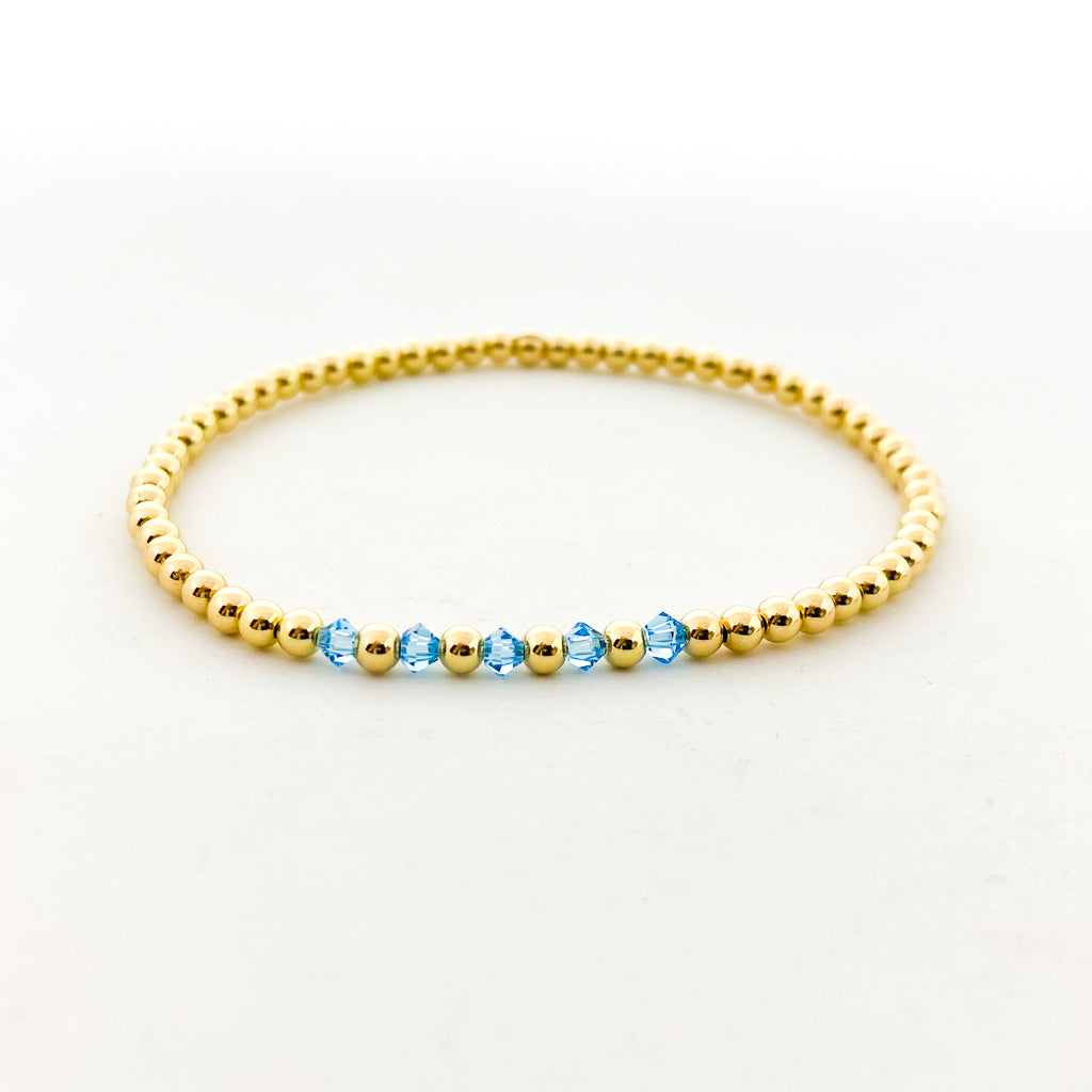 Gracie Beaded Birthstone Accented Bracelet | 3mm - MTT Collective