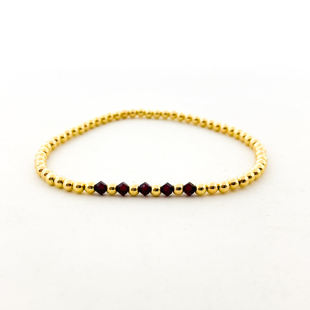 Gracie Beaded Birthstone Accented Bracelet | 3mm - MTT Collective