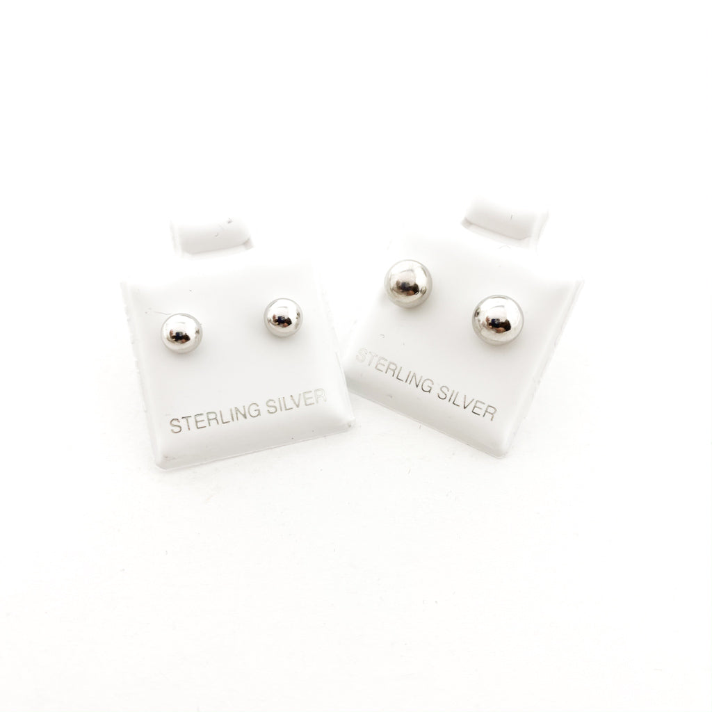 SPHERE STUD EARRINGS | STERLING SILVER | SIZE OPTIONS - MTT Collective
