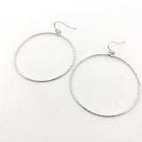 TWISTED HAMMERED HOOP EARRINGS | RHODIUM PLATED - MTT Collective