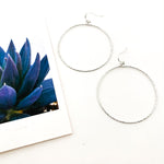 TWISTED HAMMERED HOOP EARRINGS | RHODIUM PLATED - MTT Collective