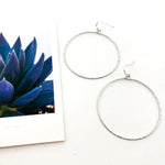 TWISTED HAMMERED HOOP EARRINGS | RHODIUM PLATED - MTT Collective
