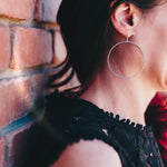 TWISTED HAMMERED HOOP EARRINGS | RHODIUM PLATED - MTT Collective