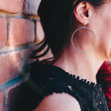 TWISTED HAMMERED HOOP EARRINGS | RHODIUM PLATED - MTT Collective