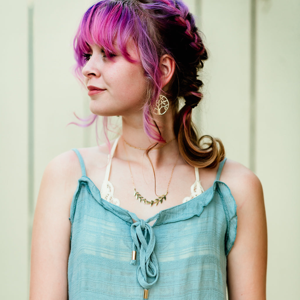 Freya Brushed Tree Of Life Earrings | Gold - MTT Collective