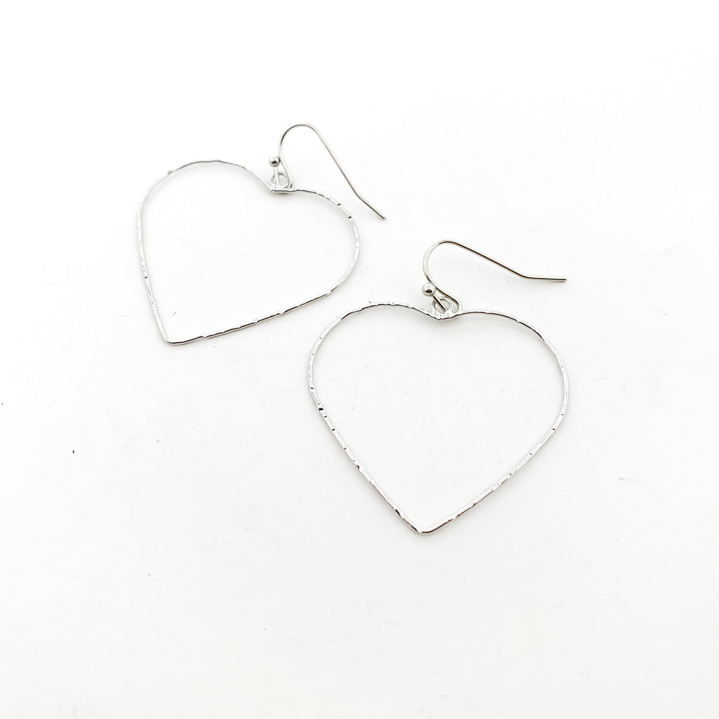 TWISTED LARGE HEART EARRINGS | STERLING SILVER - MTT Collective