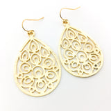 Diana Floral Drop Brushed Earrings | Gold - MTT Collective