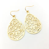 Diana Floral Drop Brushed Earrings | Gold - MTT Collective