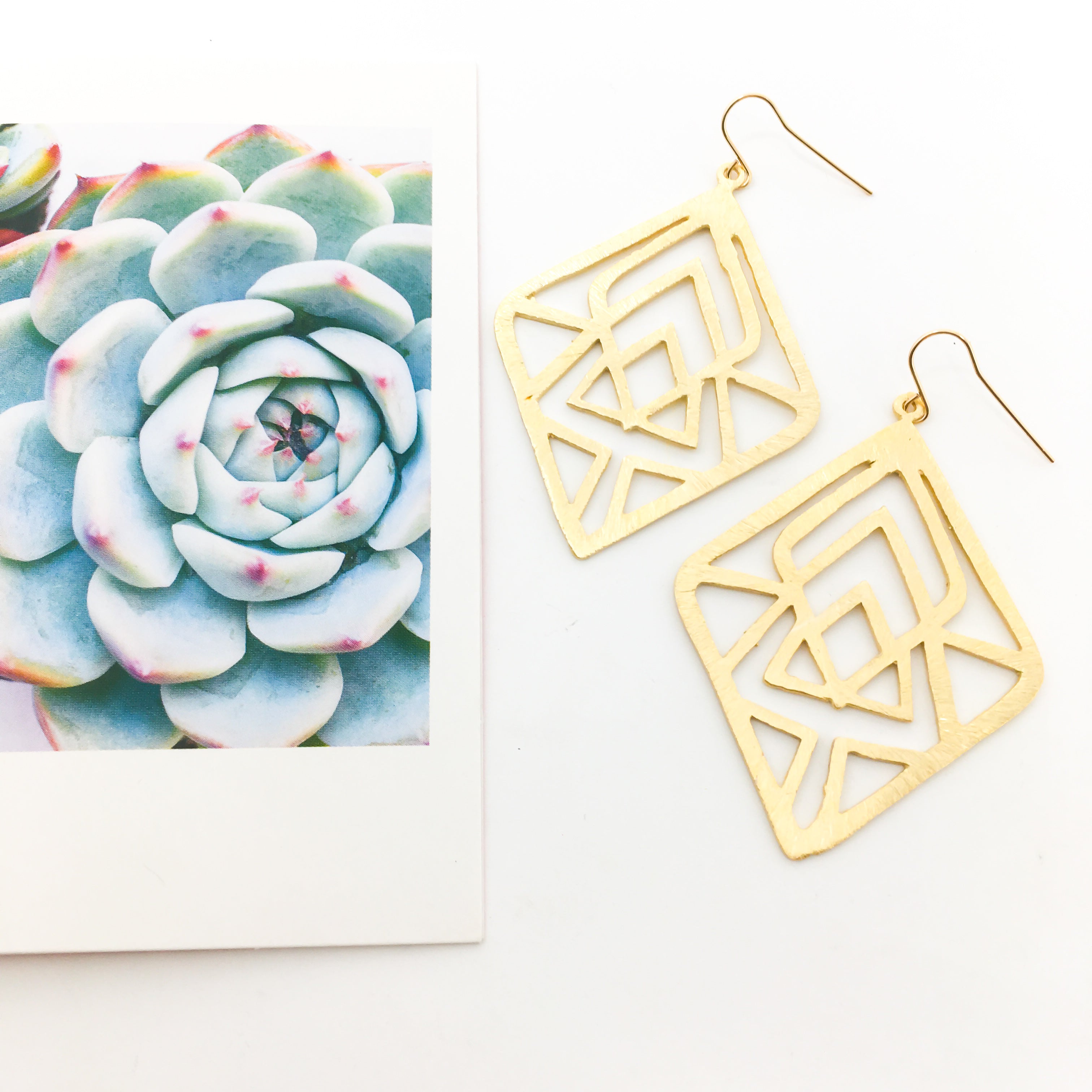 Eden Brushed Diamond Pattern Earrings - MTT Collective