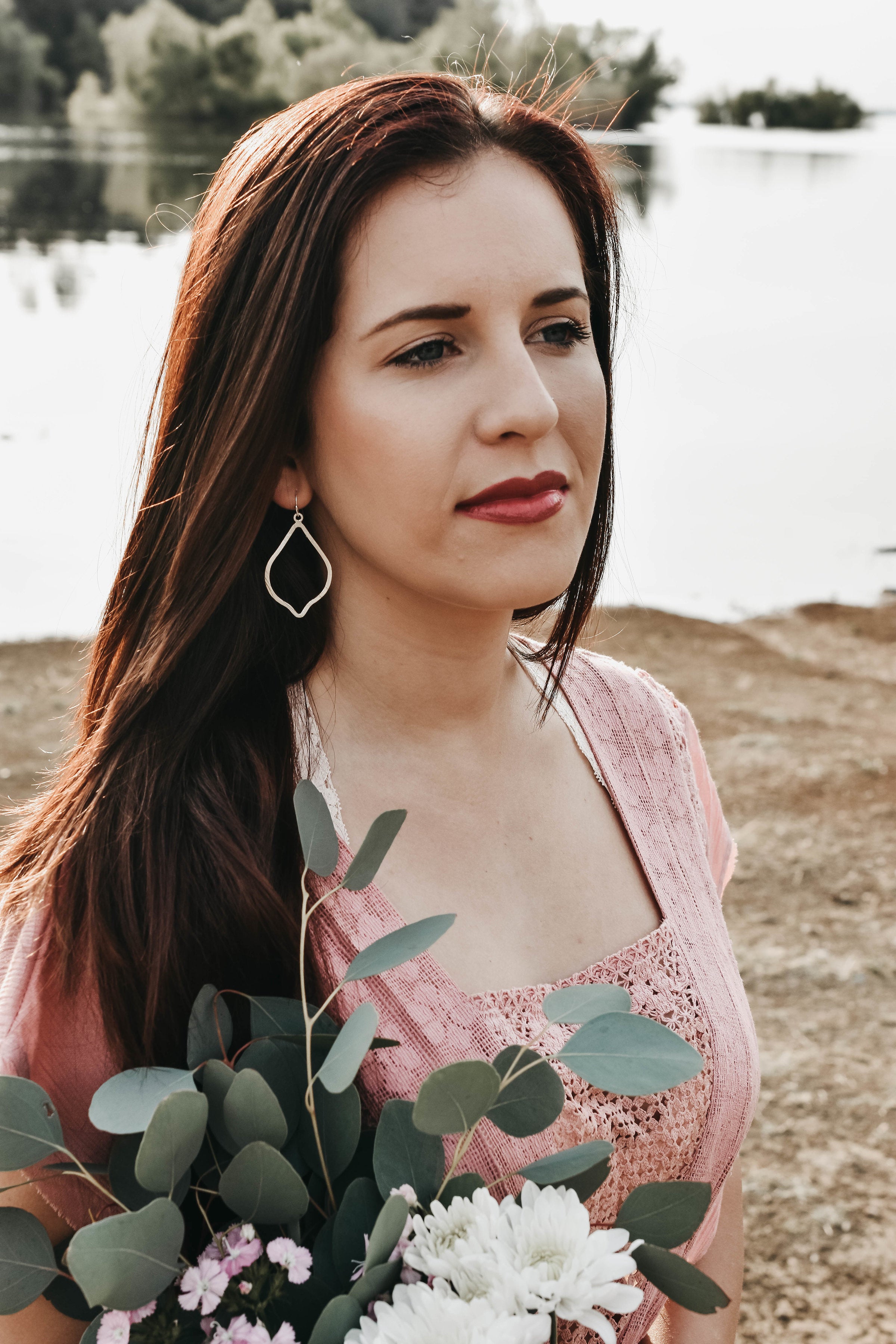 Eliza Brushed Ogee Drop Earrings - MTT Collective