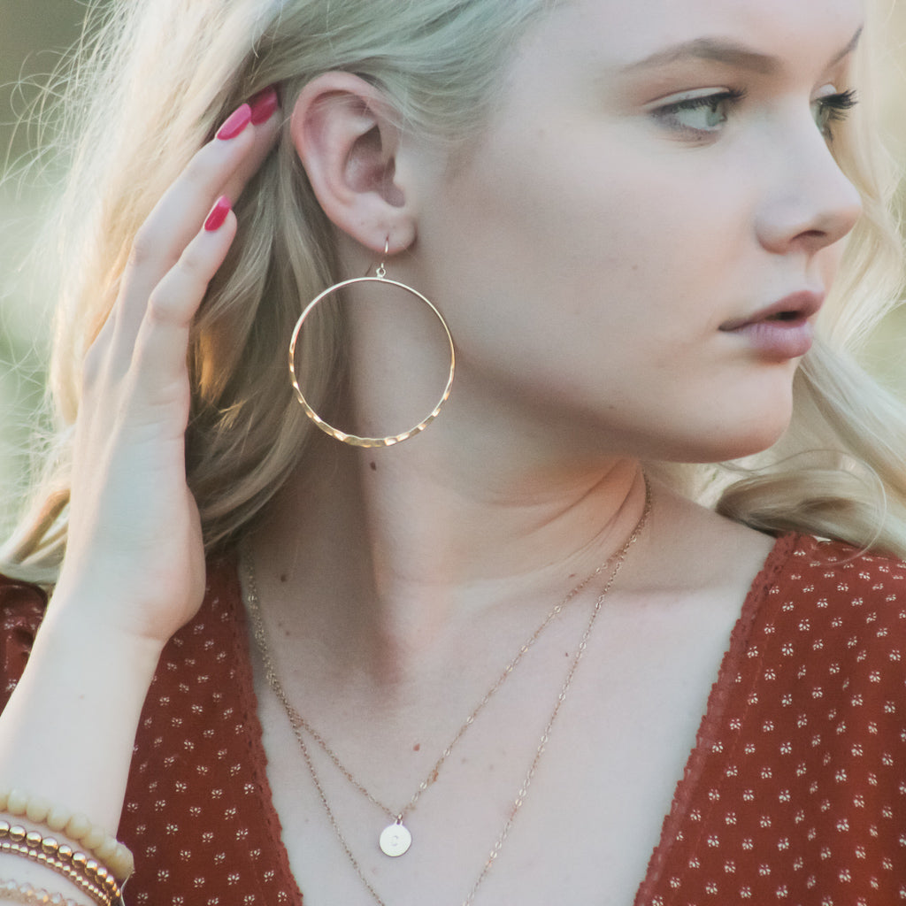 Gigi Hammered Hoop Earrings - MTT Collective