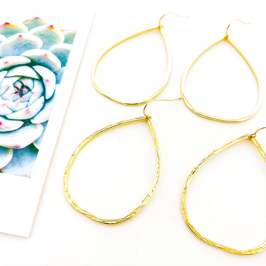 Cora Textured Oval Drop Earrings - MTT Collective