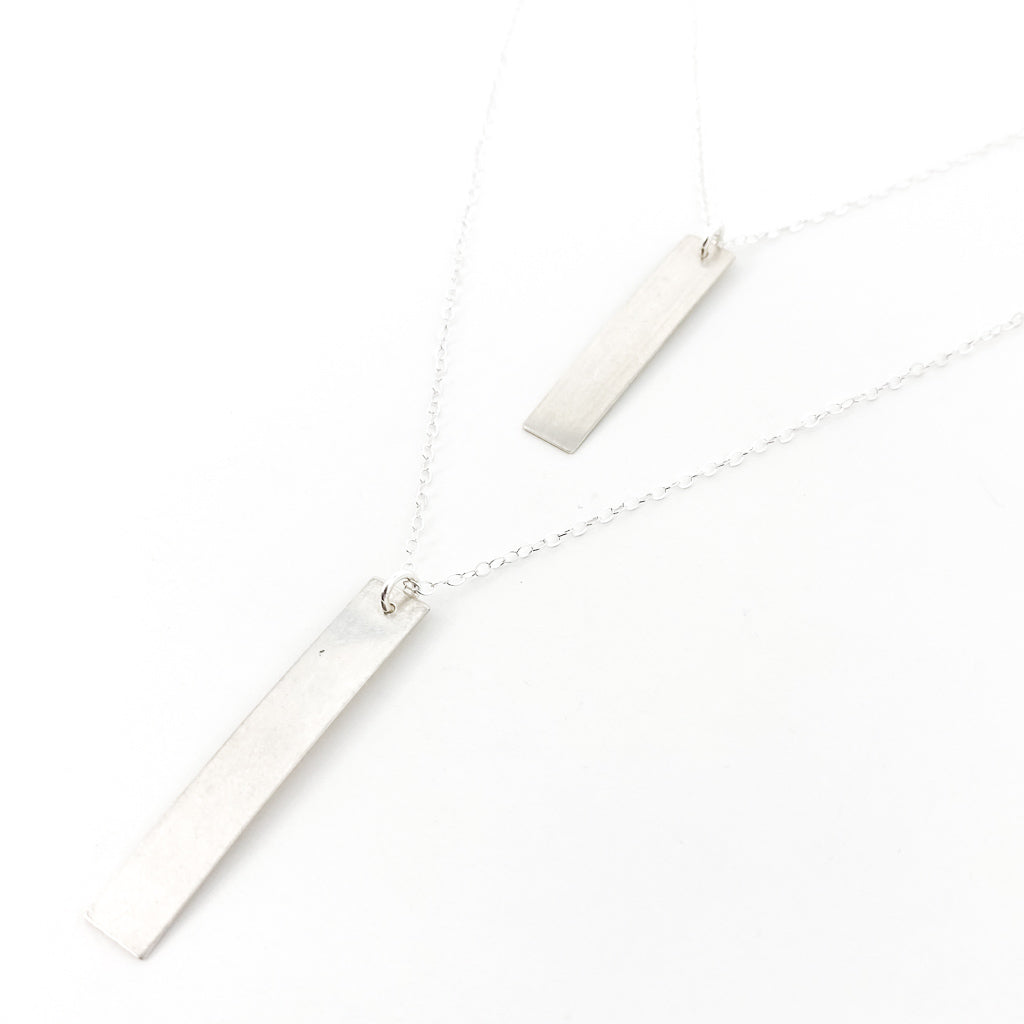 STERLING SILVER LONG WIDE BAR NECKLACE | SIZE OPTIONS - MTT Collective