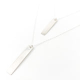STERLING SILVER LONG WIDE BAR NECKLACE | SIZE OPTIONS - MTT Collective