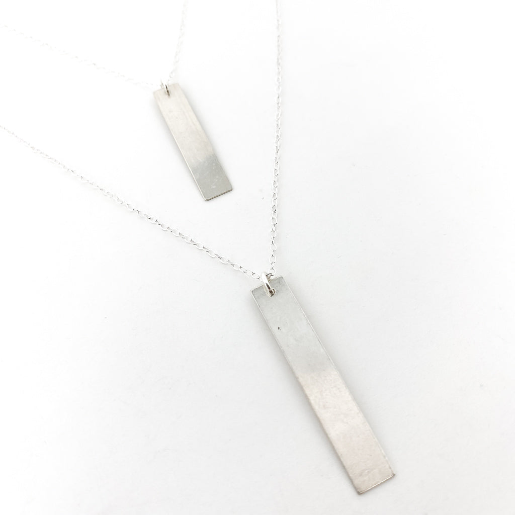 STERLING SILVER LONG WIDE BAR NECKLACE | SIZE OPTIONS - MTT Collective