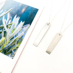 STERLING SILVER LONG WIDE BAR NECKLACE | SIZE OPTIONS - MTT Collective
