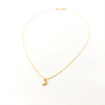 RHINESTONE MOON NECKLACE | SMOOTH CHAIN | 14K GOLD-FILLED - MTT Collective