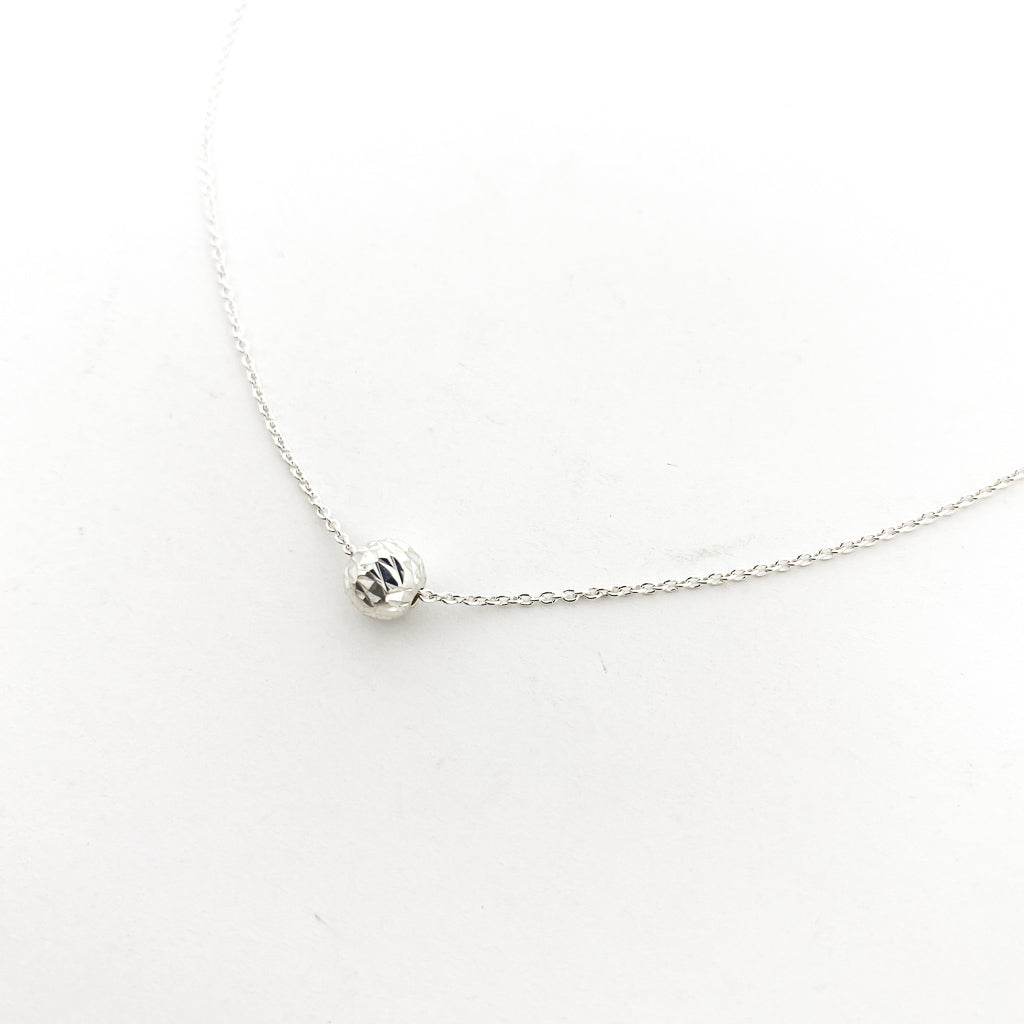 TEXTURED HELD SPHERE NECKLACE | STERLING SILVER - MTT Collective