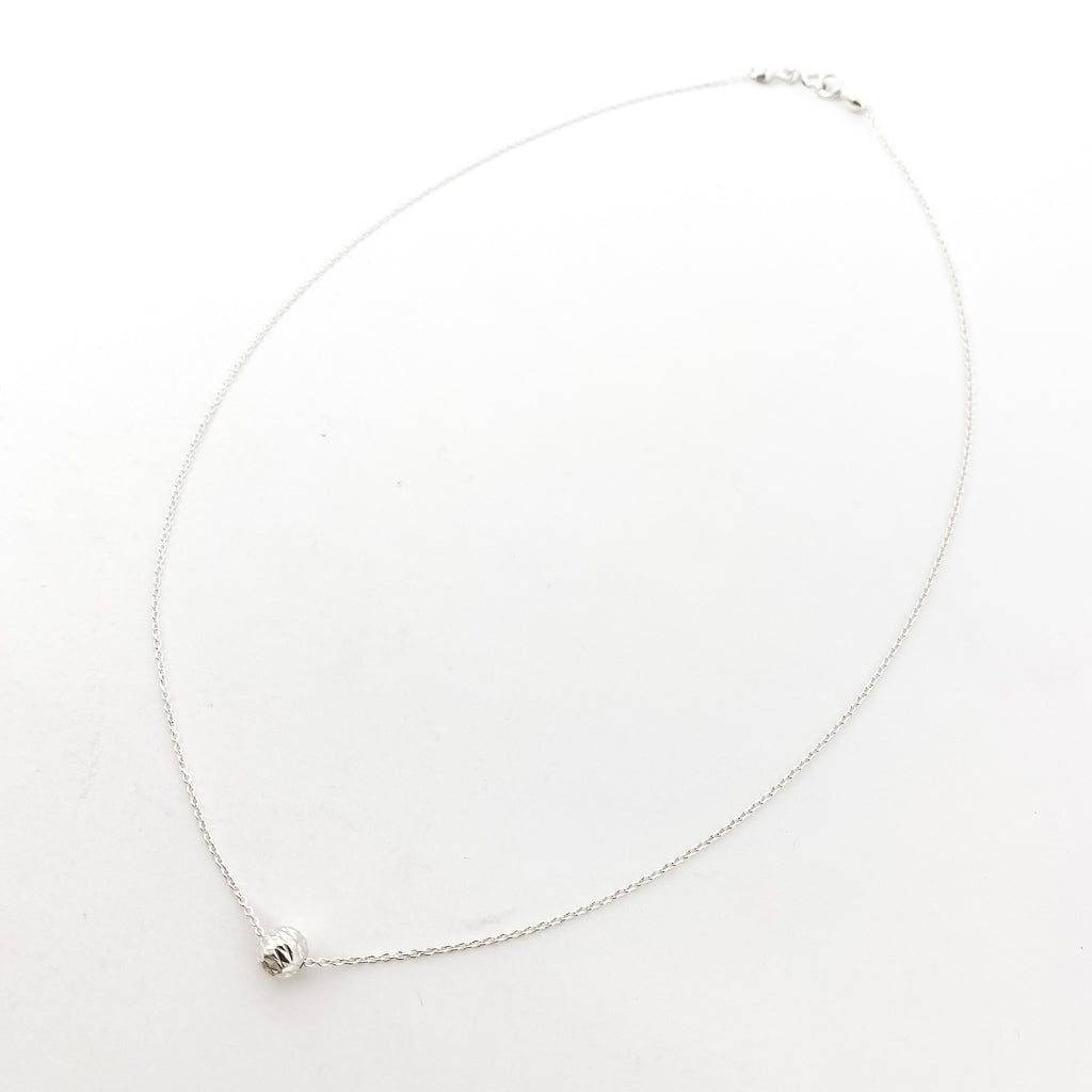TEXTURED HELD SPHERE NECKLACE | STERLING SILVER - MTT Collective