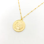 LARGE ELIZABETH DOS PESOS COIN NECKLACE | 14K GOLD-FILLED | DESIGN SATELLITE CHAIN - MTT Collective