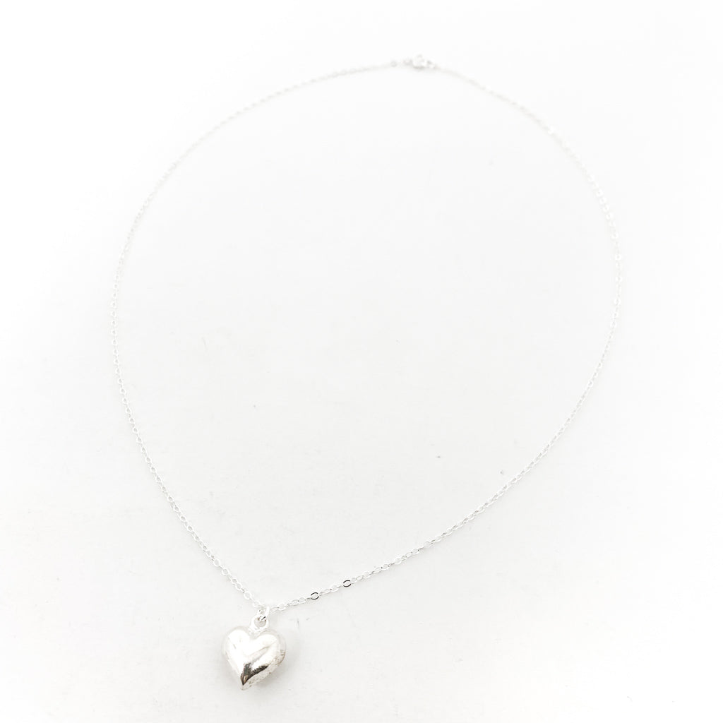 PUFF HEART NECKLACE | STERLING SILVER - MTT Collective