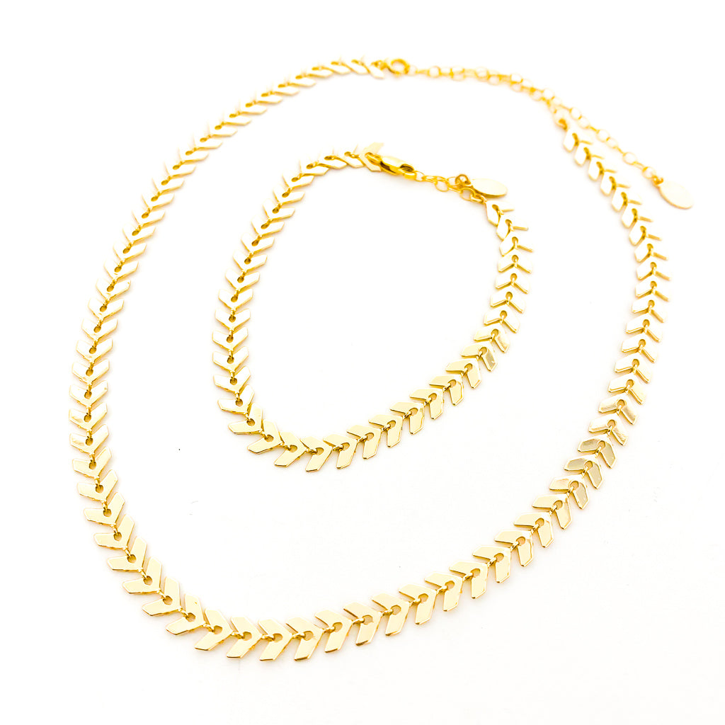 Gianna Chevron Jewelry Set | Gold - MTT Collective