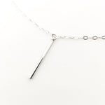 CHAIN LONG BAR NECKLACE | STERLING SILVER - MTT Collective