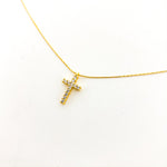HANGING RHINESTONE CROSS NECKLACE | SMOOTH CHAIN | 14K GOLD-FILLED - MTT Collective