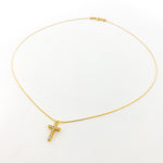 HANGING RHINESTONE CROSS NECKLACE | SMOOTH CHAIN | 14K GOLD-FILLED - MTT Collective