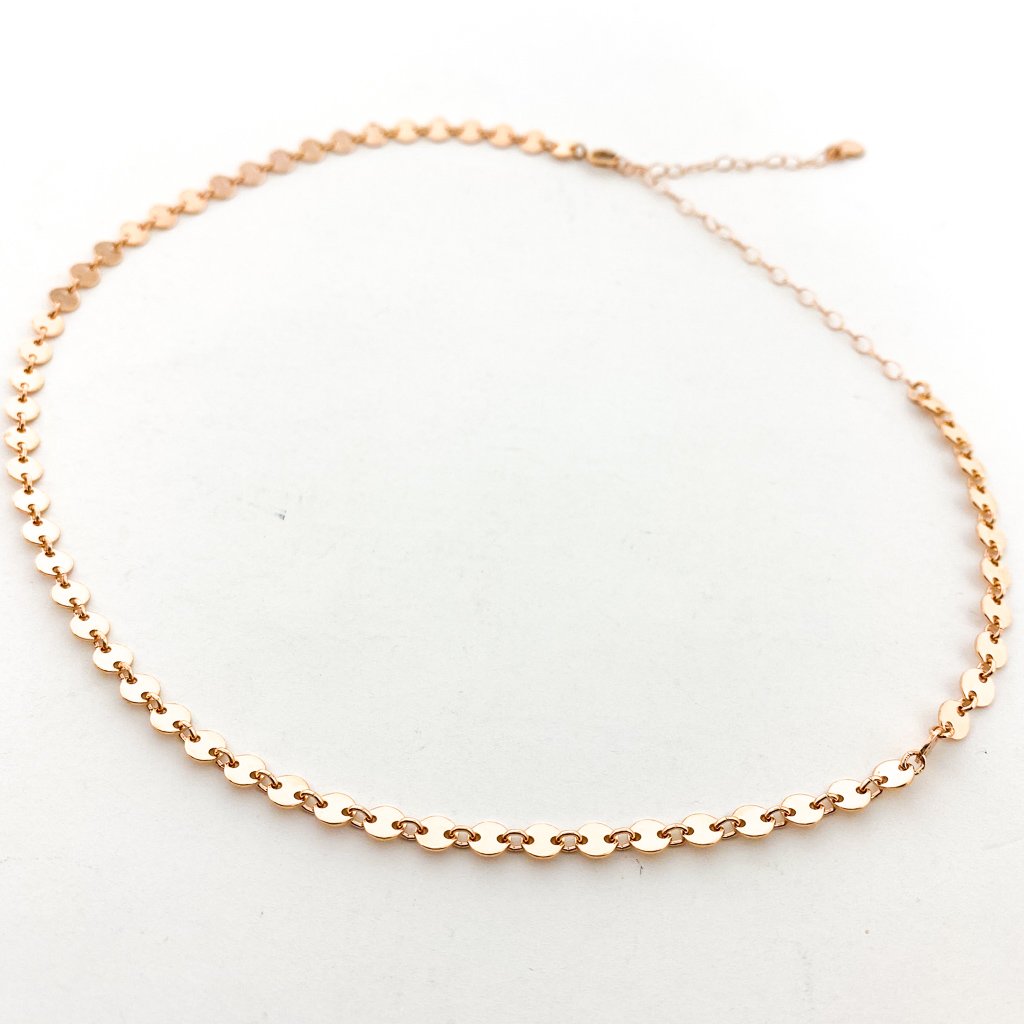 DISC CHAIN JEWELRY SET | 14K ROSE GOLD-FILLED | SET OF 2 - MTT Collective
