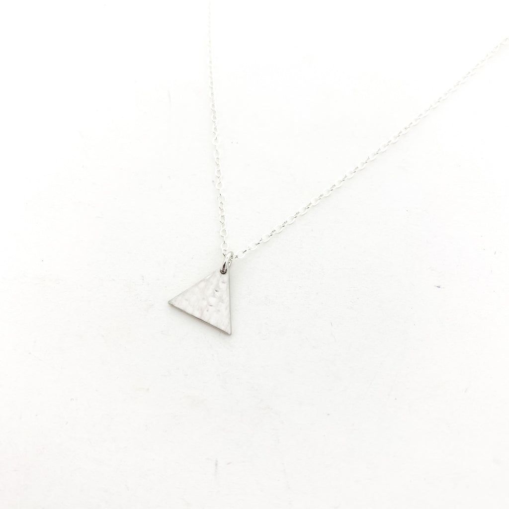 HANGING RHODIUM TRIANGLE NECKLACE | STERLING SILVER - MTT Collective