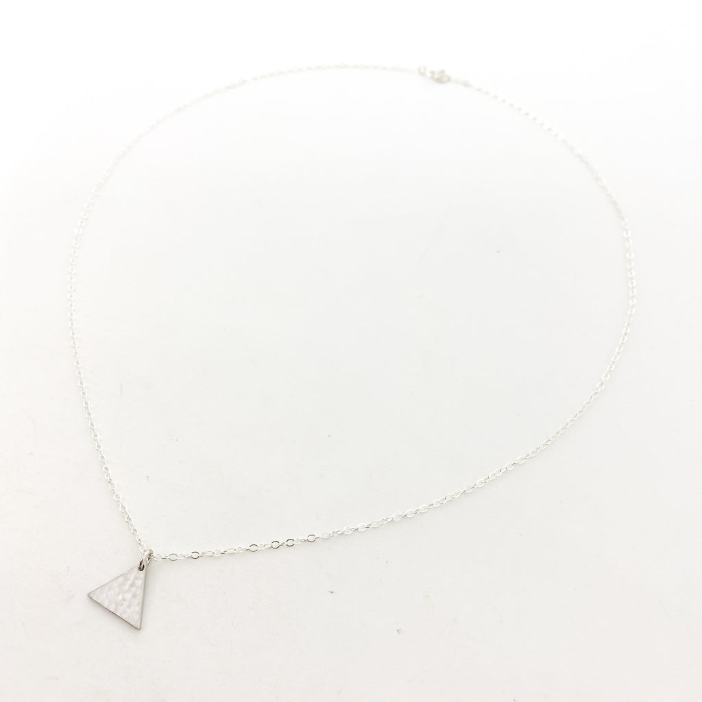 HANGING RHODIUM TRIANGLE NECKLACE | STERLING SILVER - MTT Collective