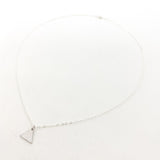 HANGING RHODIUM TRIANGLE NECKLACE | STERLING SILVER - MTT Collective