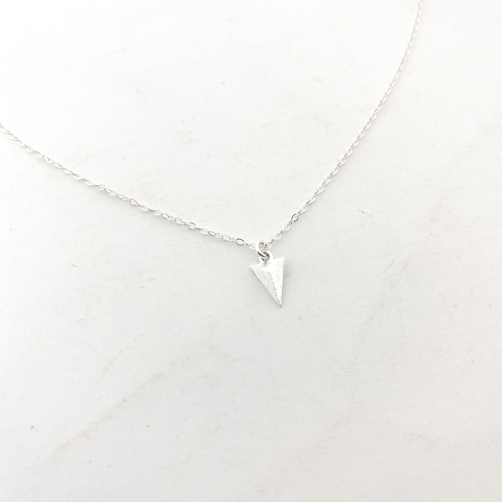 TEXTURED TRIANGLE NECKLACE | STERLING SILVER - MTT Collective