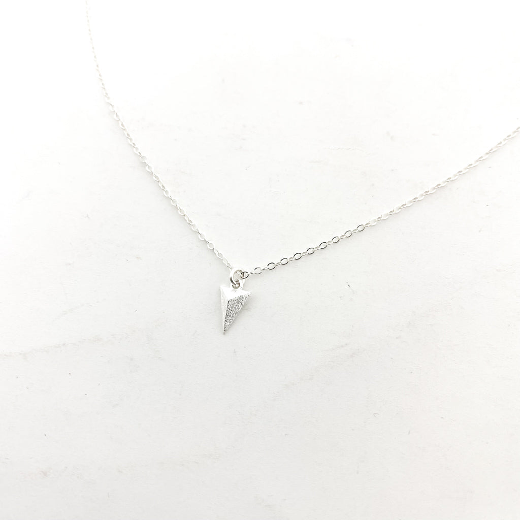 TEXTURED TRIANGLE NECKLACE | STERLING SILVER - MTT Collective