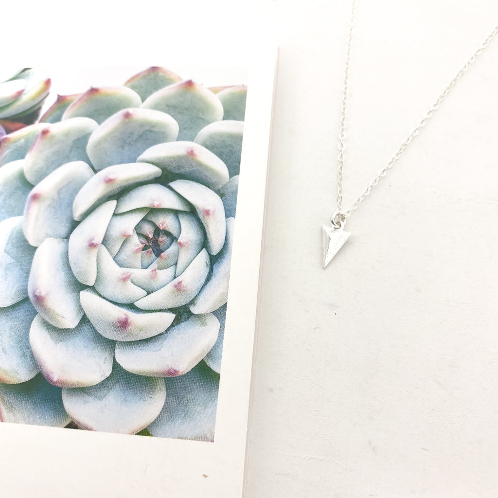 TEXTURED TRIANGLE NECKLACE | STERLING SILVER - MTT Collective