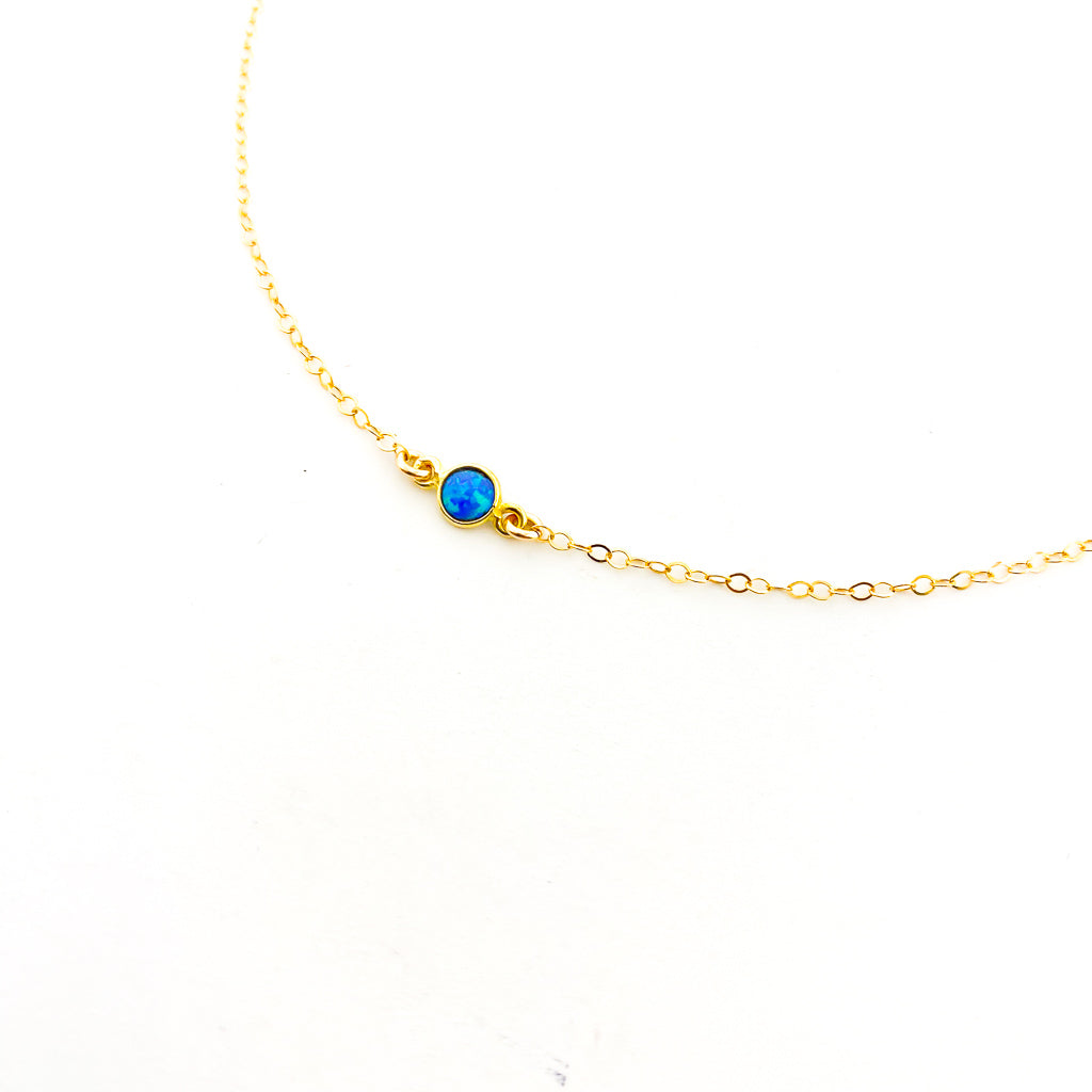 HELD BLUE LAB OPAL NECKLACE | 14K GOLD-FILLED - MTT Collective