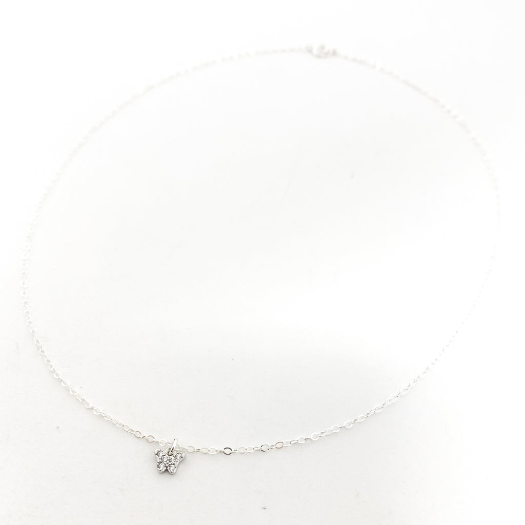 MINI RHINESTONE BUTTERFLY NECKLACE | STERLING SILVER - MTT Collective