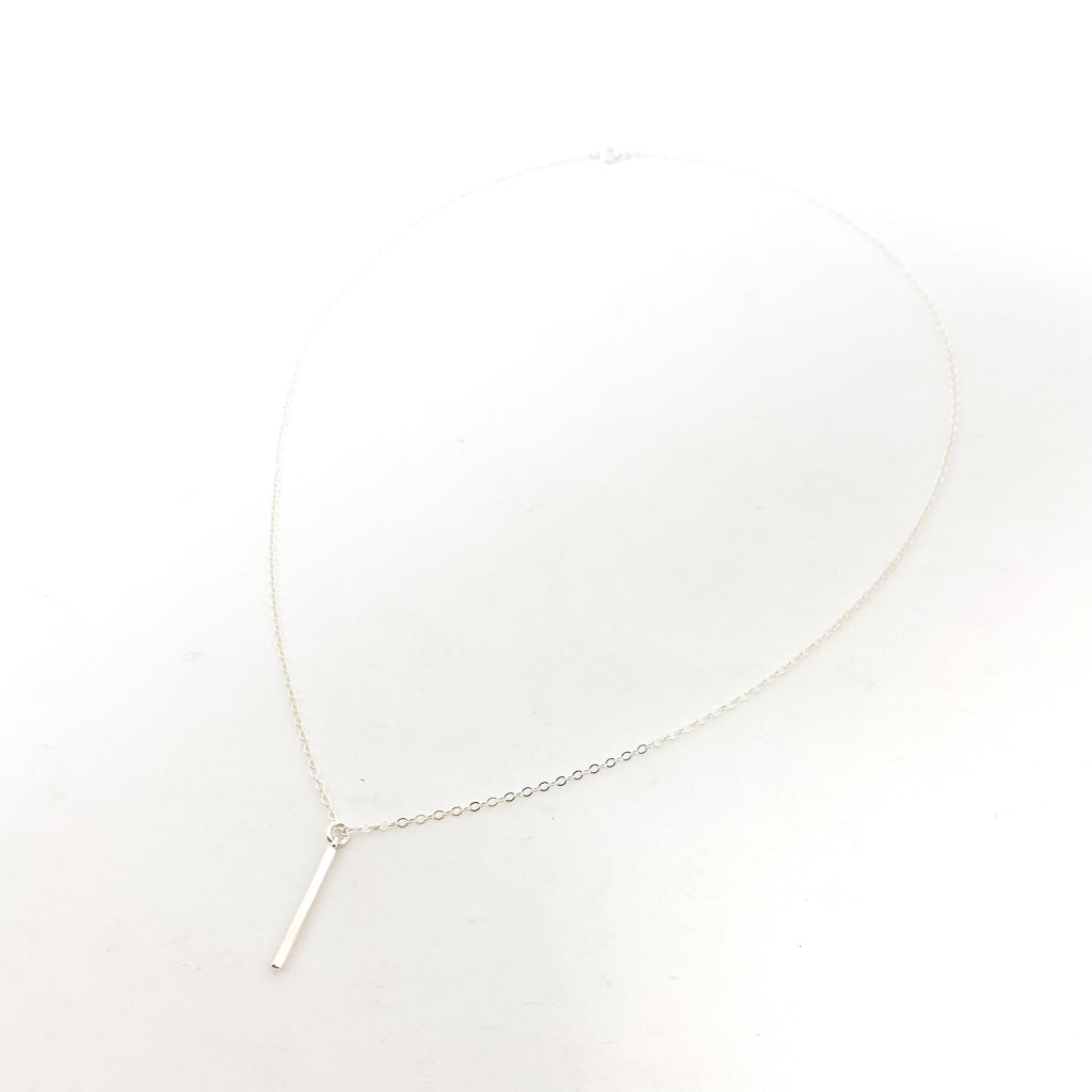 Rylee Hanging Column Bar Necklace | Silver - MTT Collective