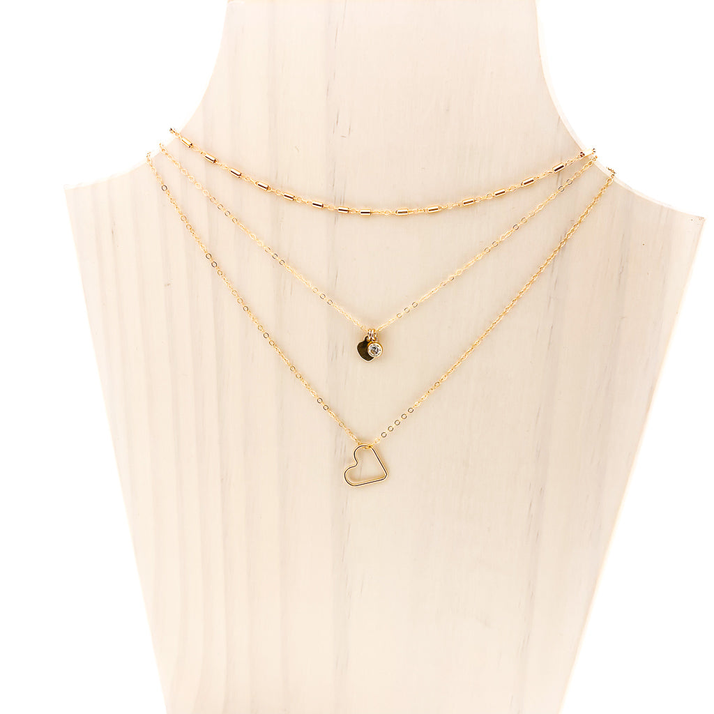SPARKLING LOVE NECKLACE SET | 14K GOLD-FILLED | SET OF 3 - MTT Collective
