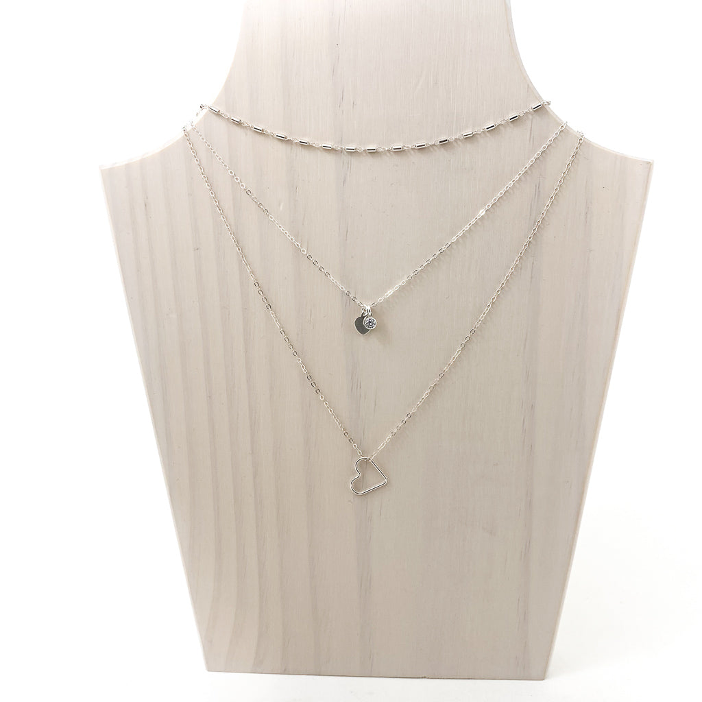 SPARKLING LOVE NECKLACE SET | STERLING SILVER | SET OF 3 - MTT Collective