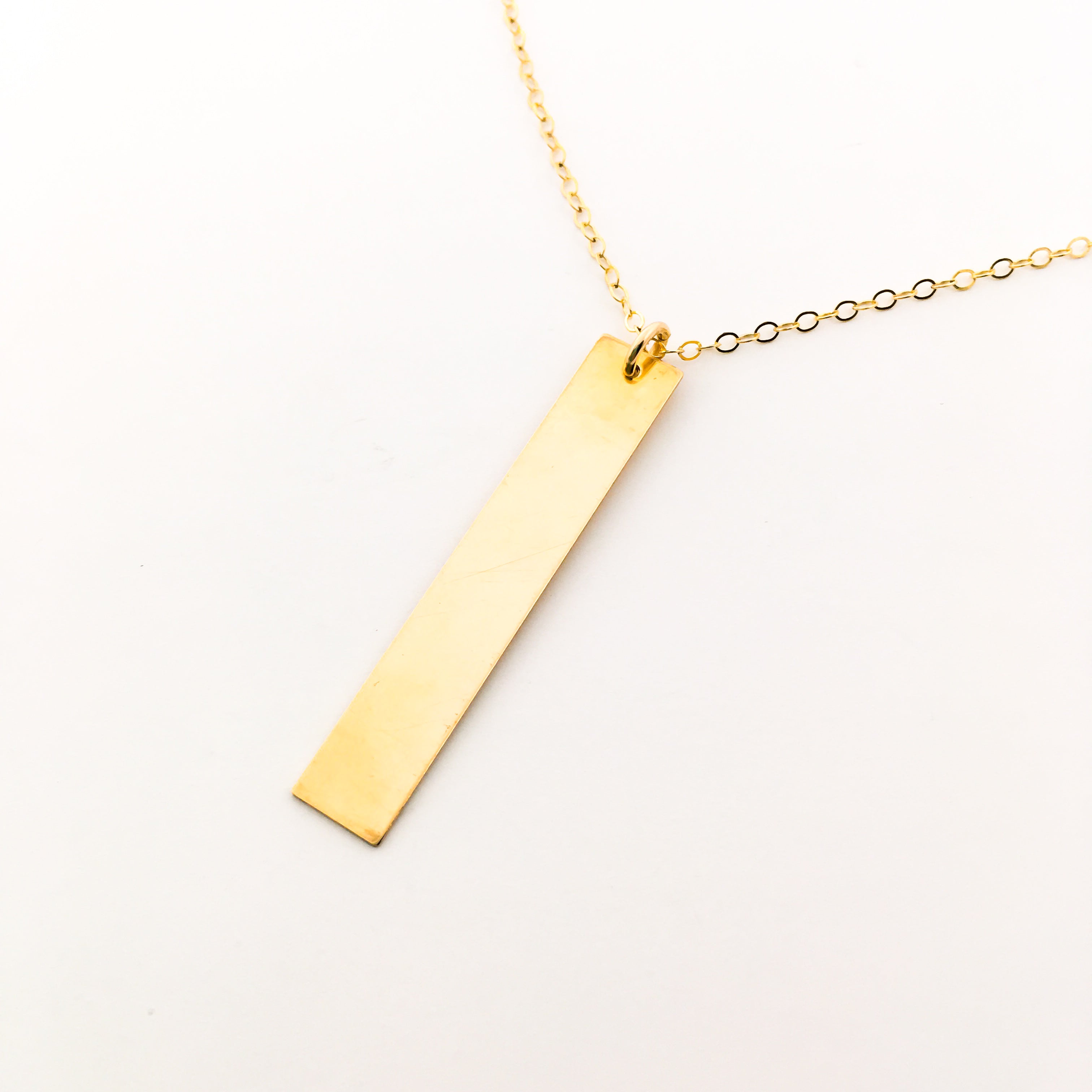 Lydia Long Wide Bar Necklace | Gold - MTT Collective