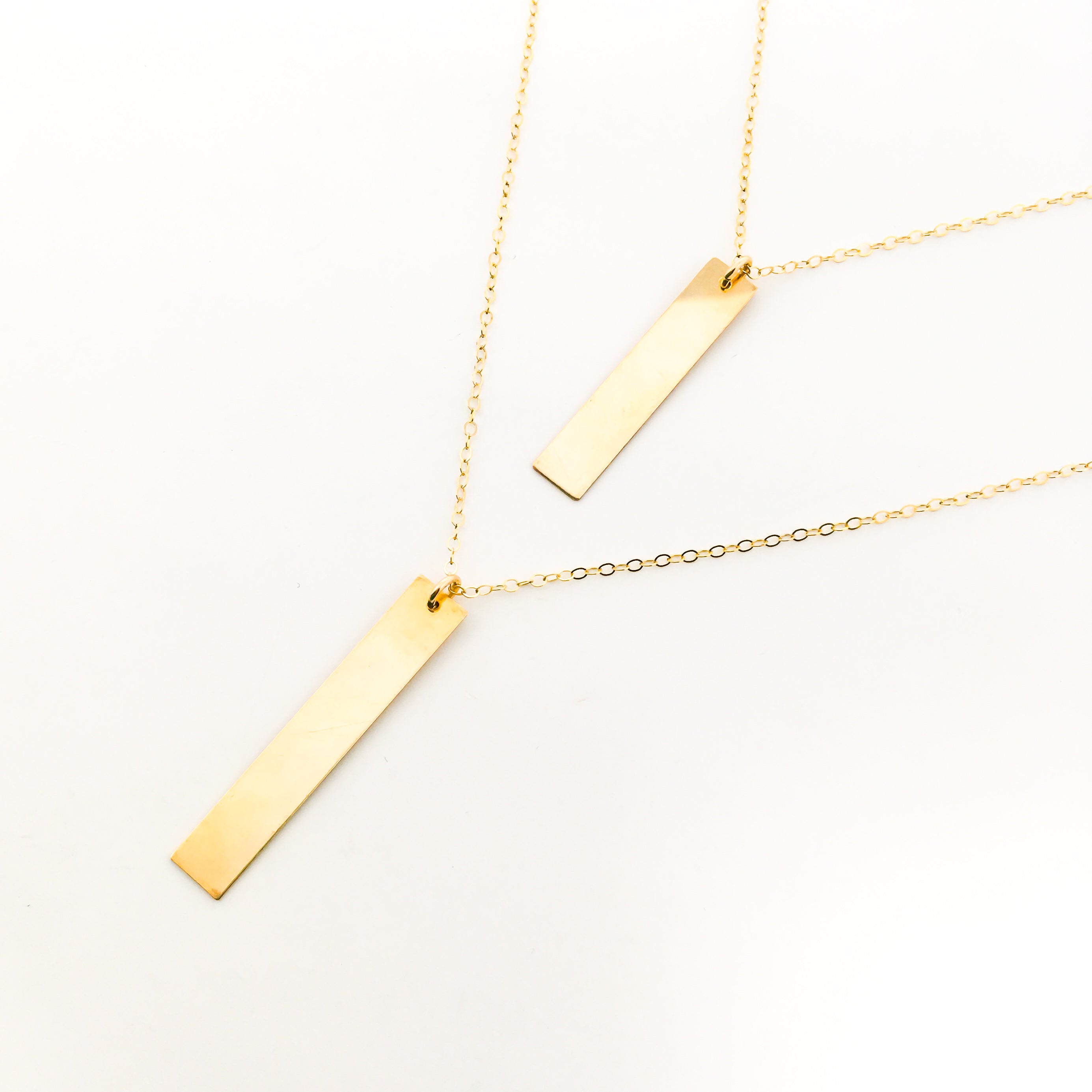 Lydia Long Wide Bar Necklace | Gold - MTT Collective