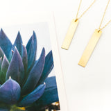 Lydia Long Wide Bar Necklace | Gold - MTT Collective
