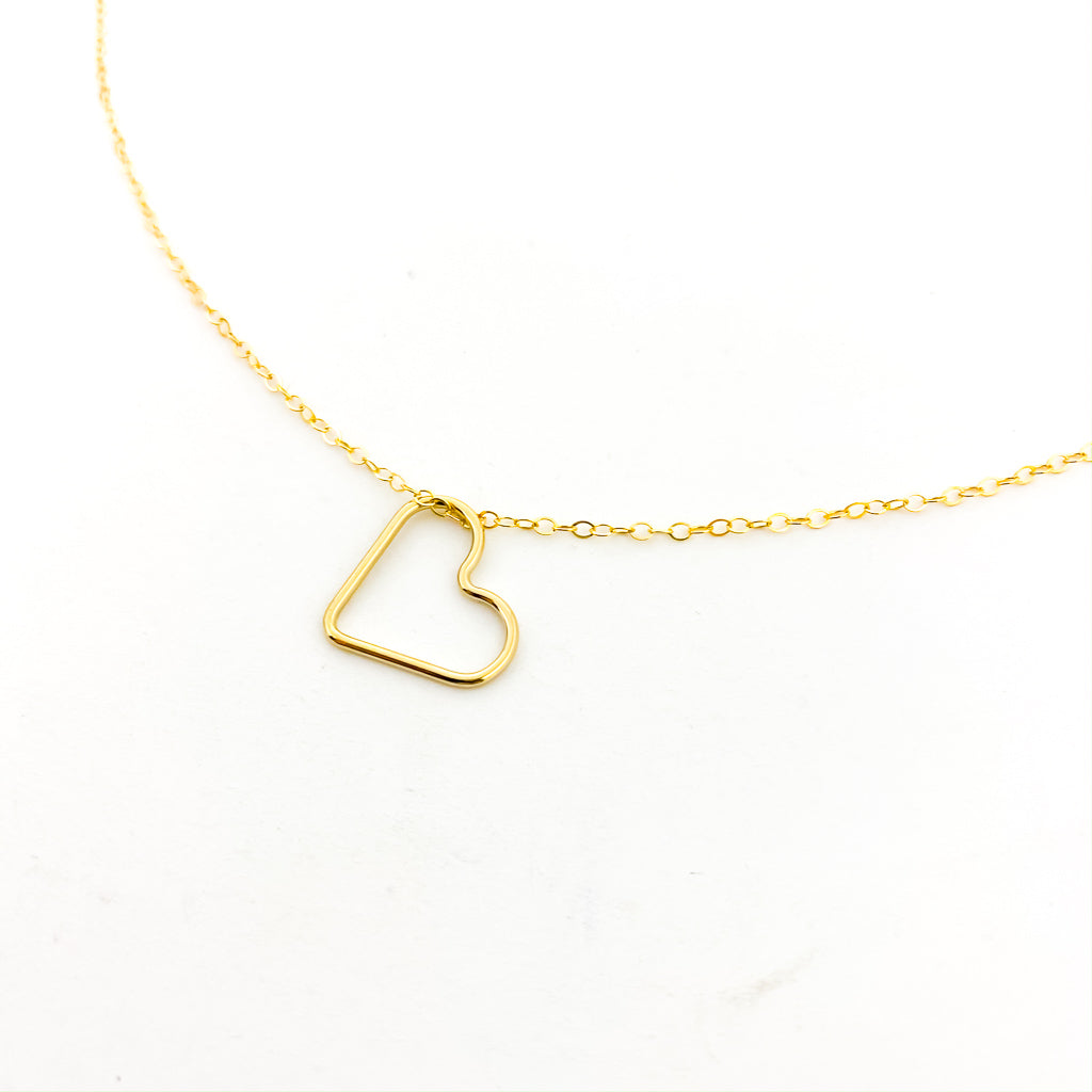 OPEN HANGING HEART NECKLACE | 14K GOLD-FILLED - MTT Collective