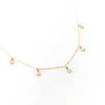 Eliza Five Hanging Rhinestone Necklace | Gold - MTT Collective