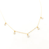 Eliza Five Hanging Rhinestone Necklace | Gold - MTT Collective