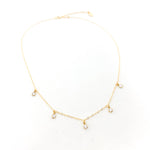 Eliza Five Hanging Rhinestone Necklace | Gold - MTT Collective