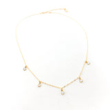 Eliza Five Hanging Rhinestone Necklace | Gold - MTT Collective